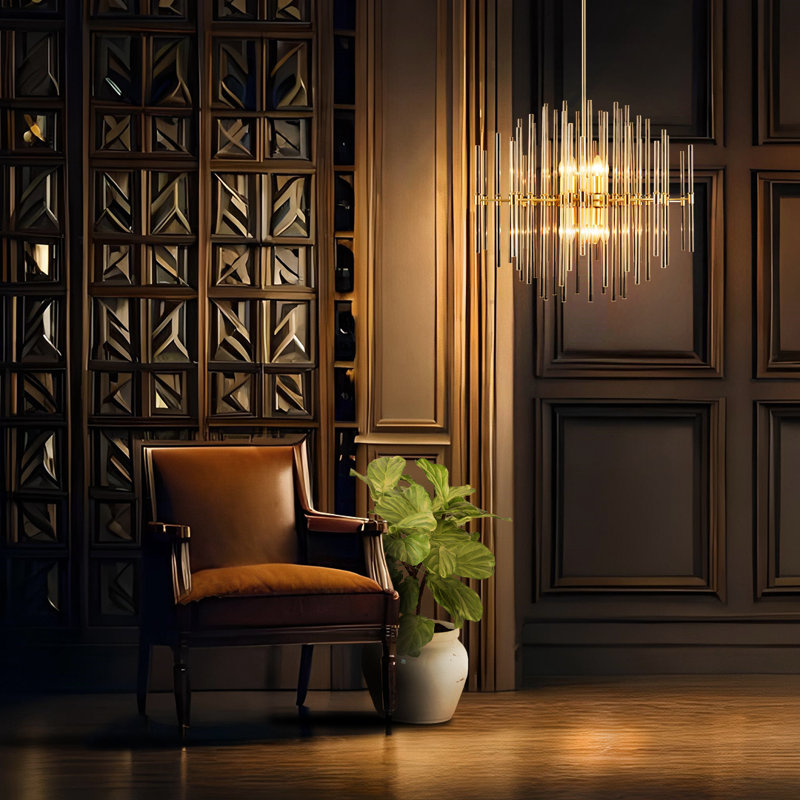 Allyn 10 - Light Brass Sputnik Pendant