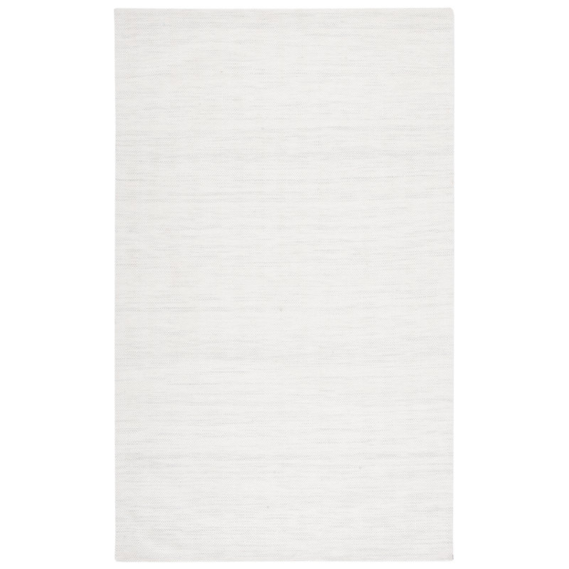 Tapis argenté / ivoire à chevrons Anjelita, Rectangulaire 3 pi x 5 pi