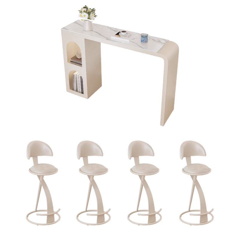 Hecker, Crème, crème, H 41,3 po x L 62,9 po x l 15,7 po, Blanc