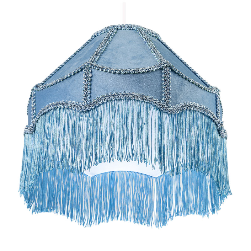 19cm H Fabric Empire Lamp Shade ( Slip-On ) in Blue