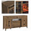 Meuble télé 55 po avec foyer électrique encastrable Kd, bois de grange récupéré-668259239