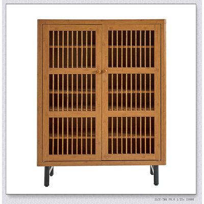 Range-chaussures avec portes à volets, organisateur de hall d'entrée à 6 niveaux avec tablettes réglables, support en bois moderne pour le couloir et le placard
