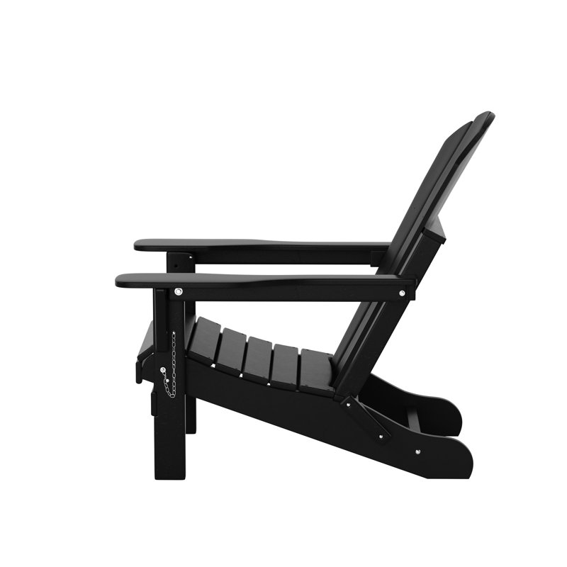 Chaise Adirondack pliante en PEHD Shawnna, Noir