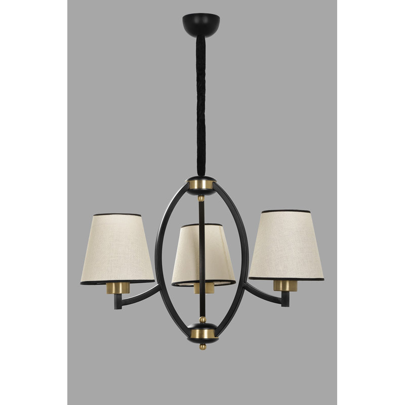 Robbins 3 - Light Shaded Chandelier, Black, Beige