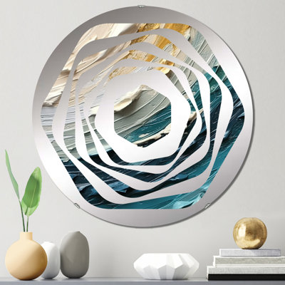 Miroir décoratif bleu sarcelle crème et surréaliste II - Amorphe