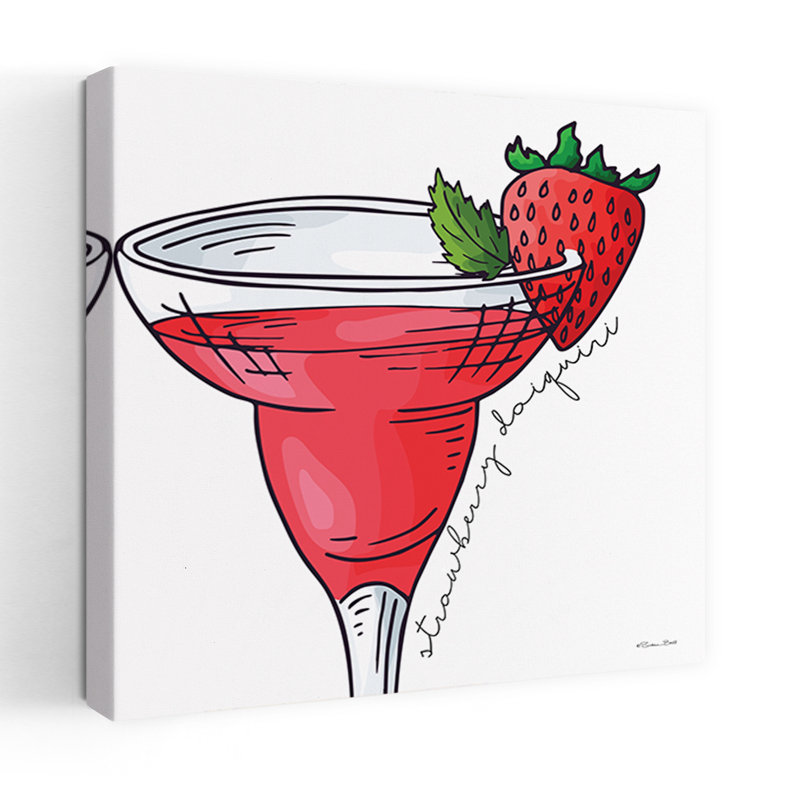 Art contemporain Daiquiri aux fraises, H 18 po x l 18 po