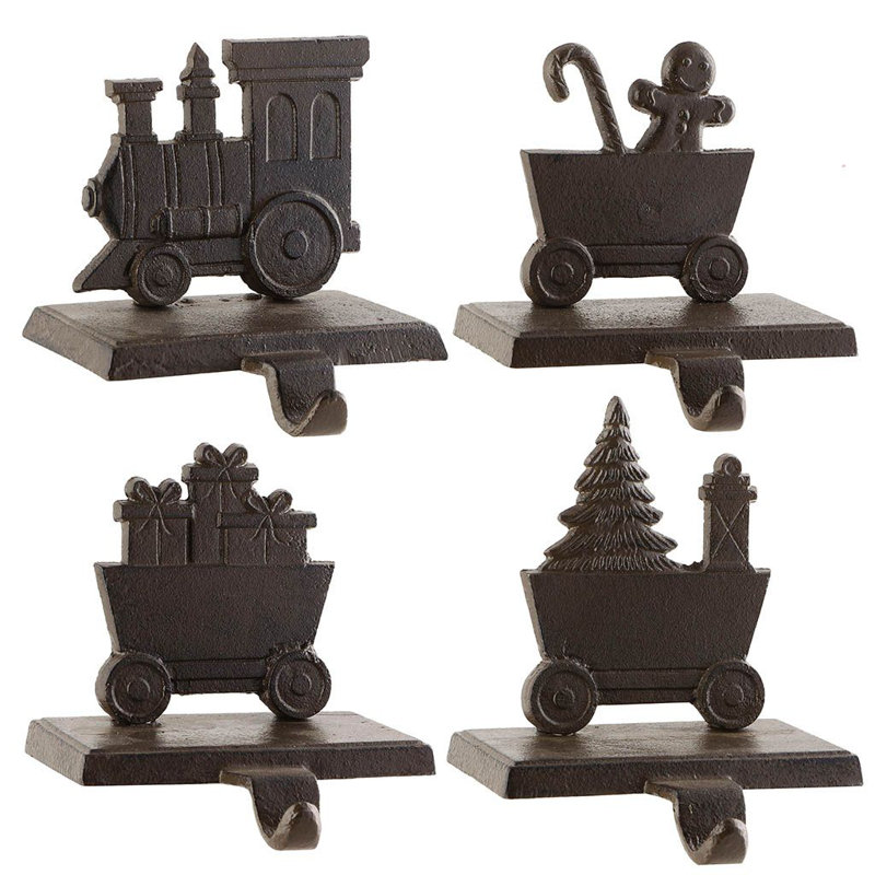4 Piece Train Stocking Holder Set