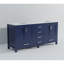 Meuble-lavabo double bleu marine 72 po X P 22 po D, avec plateau en quartz blanc-2131114476-2131114477