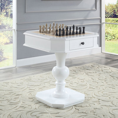 White Game Table with 2-drawer