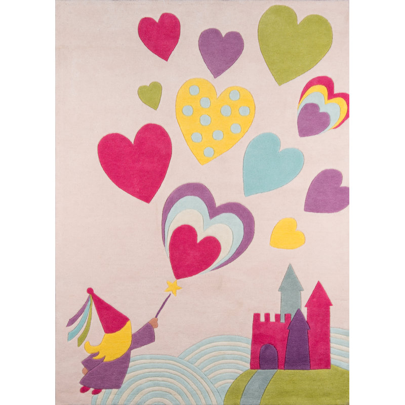 Tapis rose touffeté à la main Cecelia, Rectangle 2 pi x 3 pi