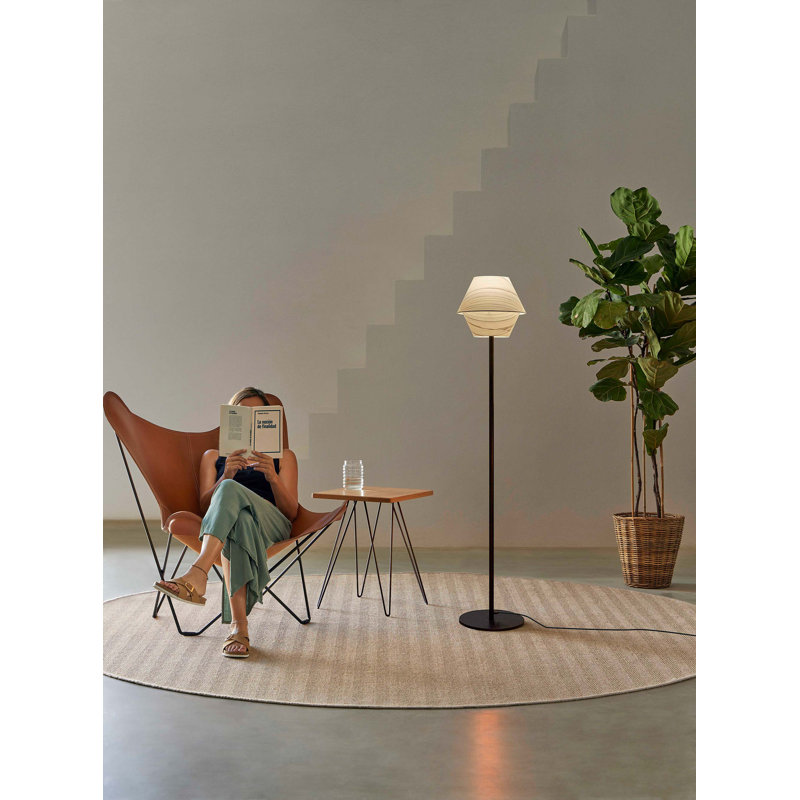 Hotel Floor Lamp, Natural White, Dimmable, Matte Black