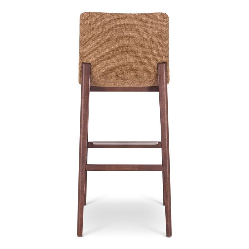 Modern Brazilian - Godan Stool, Jackpot Terracotta Seat/Nogal Frame, Bar Stool (29.25” Seat Height)
