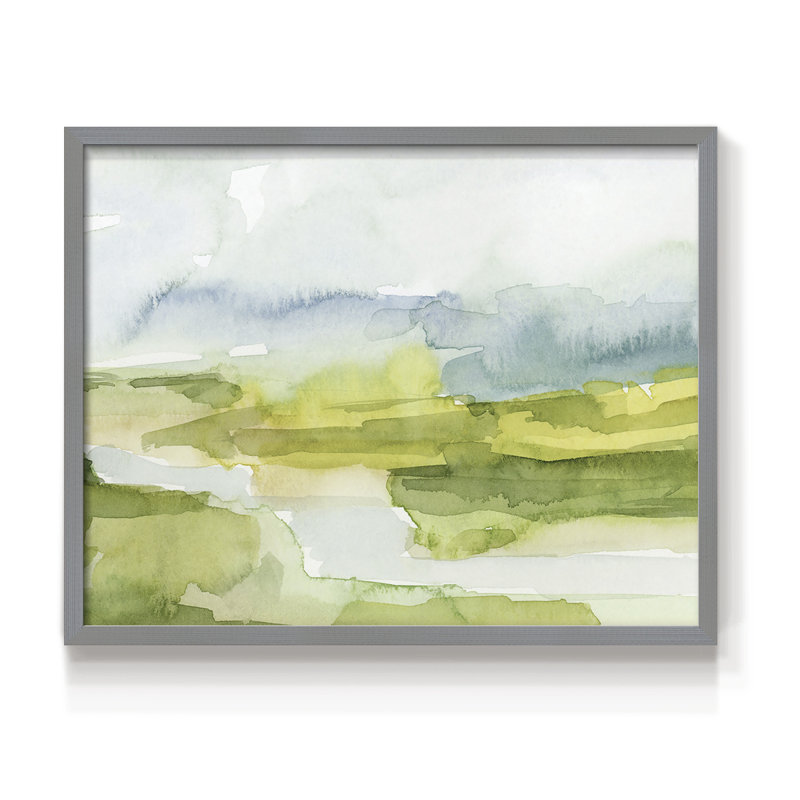 Watery Lowlands I - Reproduction encadrée - Restickable, Gris, H 16 po x l 20 po