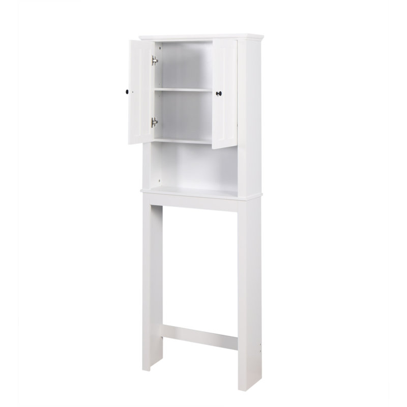 Bathroom Wooden Storage Cabinet Over-The-Toilet Space Saver With A Adjustable Shelf 23.62X7.72X67.32 Inch