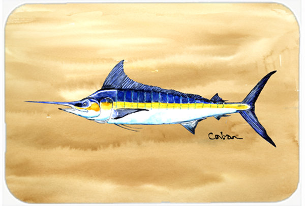 Caroline's Treasures Swordfish on Sandy Beach Glass Cutting Board
