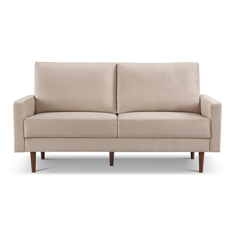 Causeuse rembourrée, H 36,6 po x l 68,9 po x P 31 po, 100 % polyester beige