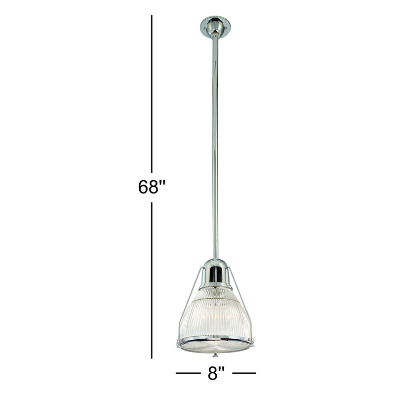 Haverhill 1 - Light Pendant, Polished Nickel, Ribbed