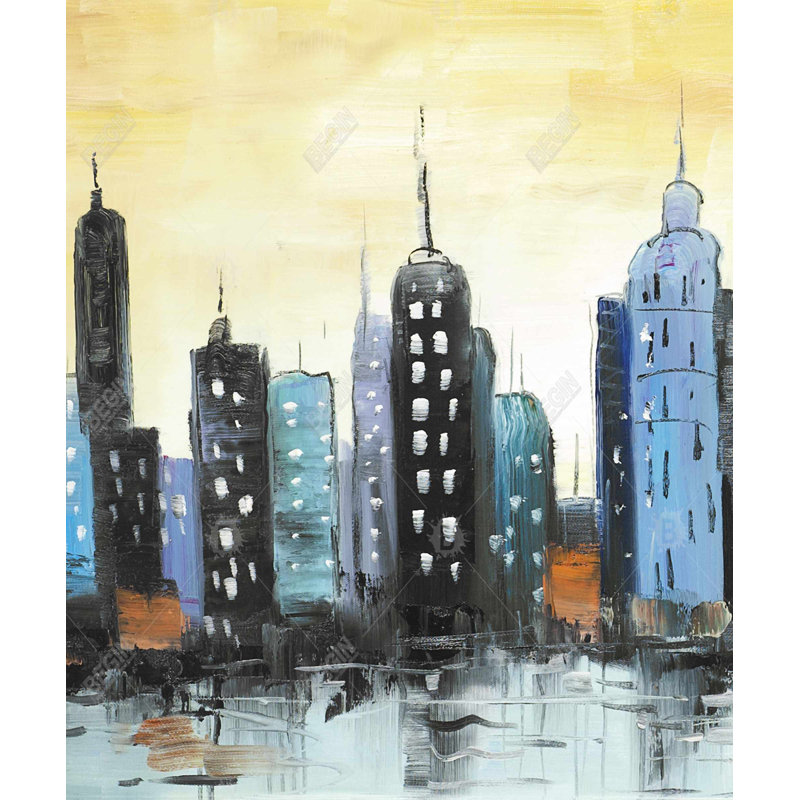 Skyline on Cityscape - Contemporary Cities Canvas Art Decor