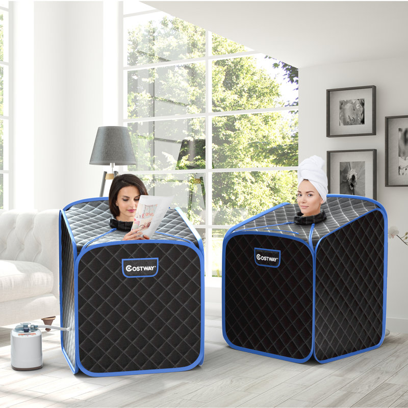 Casart Portable Traditional Steam Sauna with Remote Control, Black