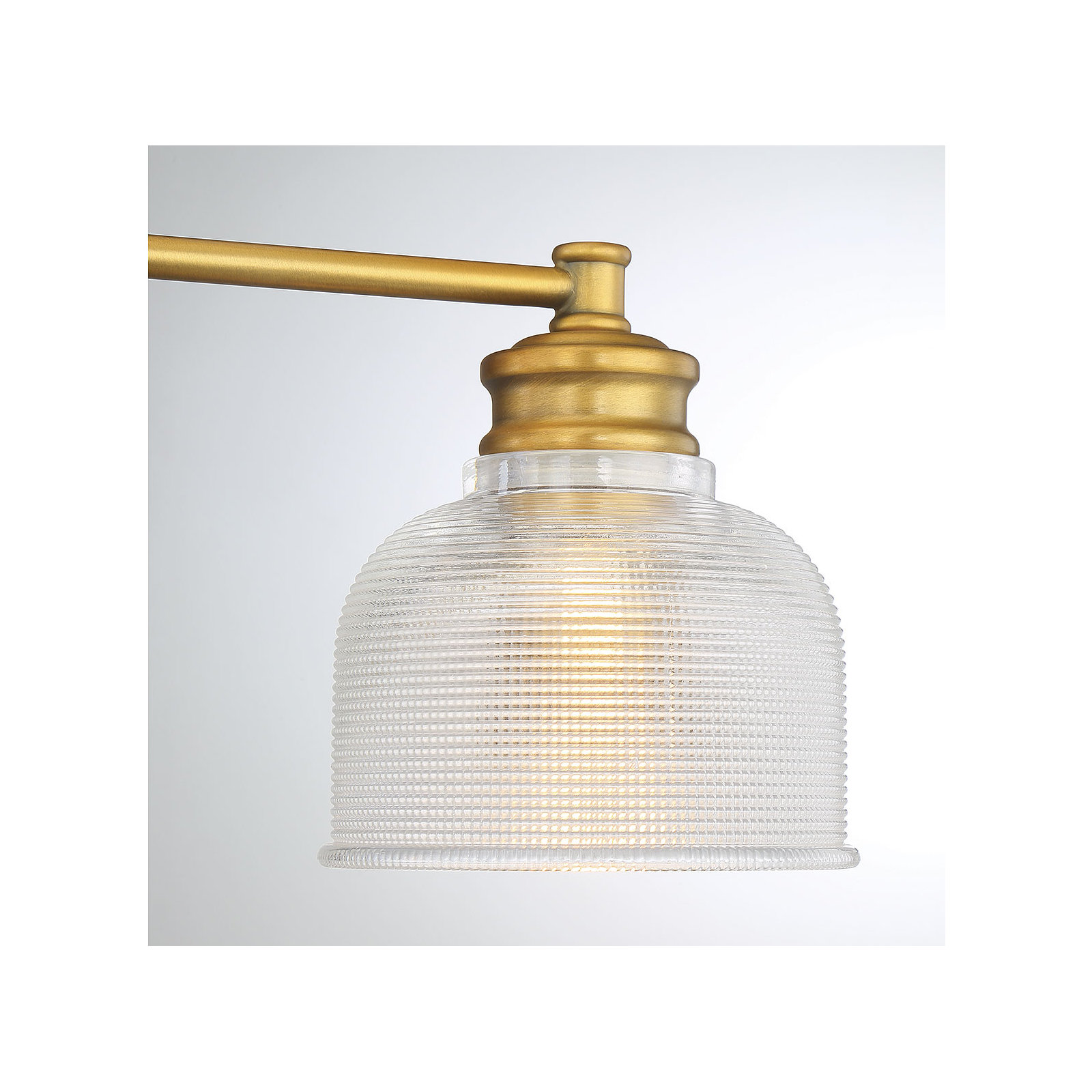 Besima 2 Light Ribbed Dimmable Vanity Light, Natural Brass