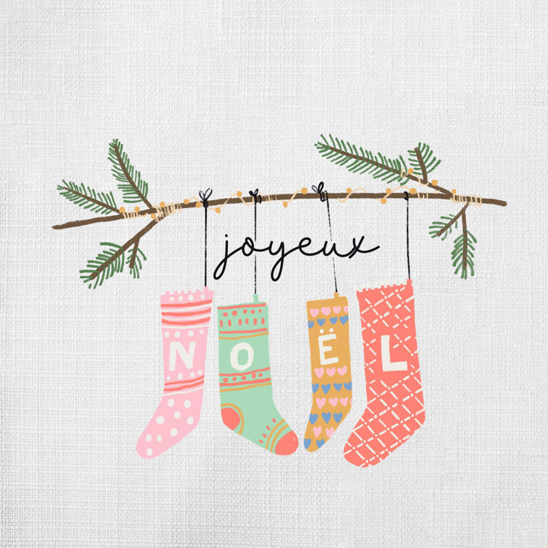 Christmas Illustration Reversible Throw Pillow, 18" x 18"