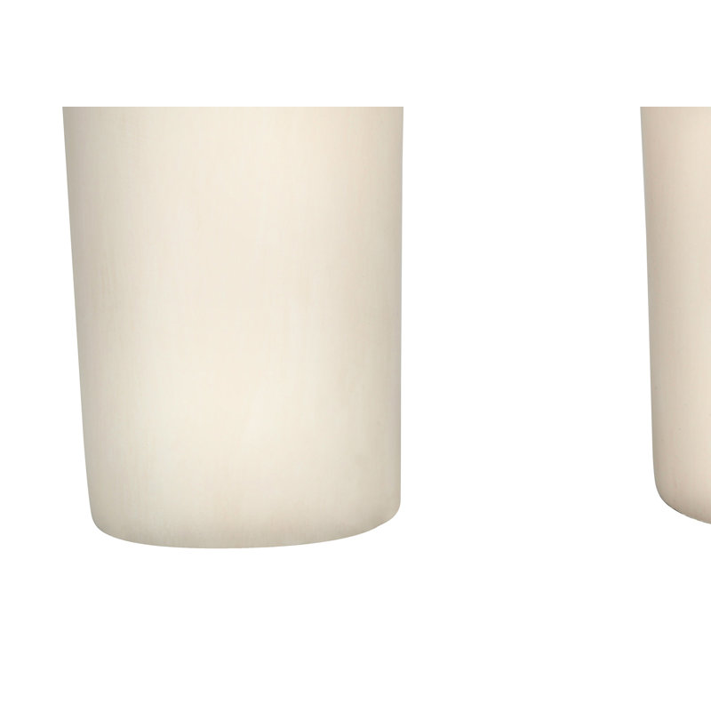 Lighting, H 25 po, lampe de table, résine crème, abat-jour beige, moderne