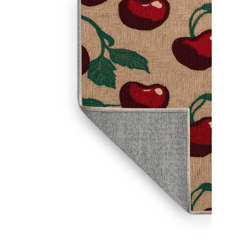  Tapis lavable cerise et fruits sucrés, Tapis de couloir 2 pi x 4 pi