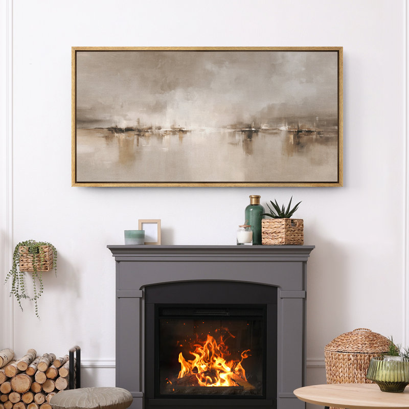Grande impression sur toile encadrée, impression de paysage abstrait pour la décoration intérieure moderne, Naturel