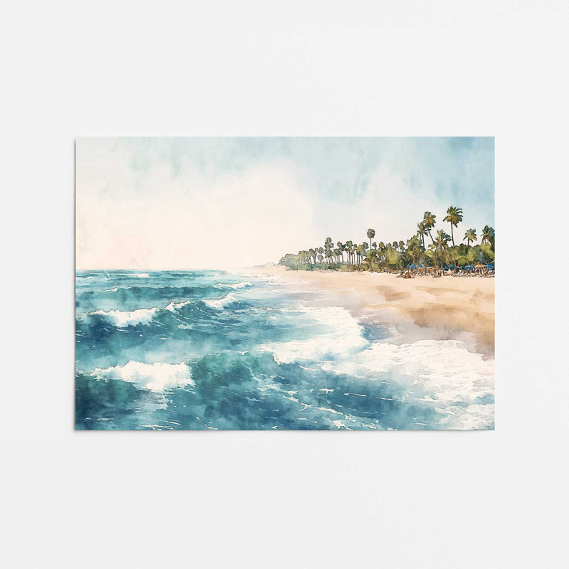 Waves and Palms Drift, H 16 po x l 20 po