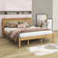 Lit plateforme en bois avec tête de lit et lattes Leajah-531359619