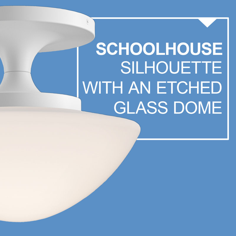 Hinkley Knox Semi-Flush Mount Schoolhouse Ceiling Light, Chalk White