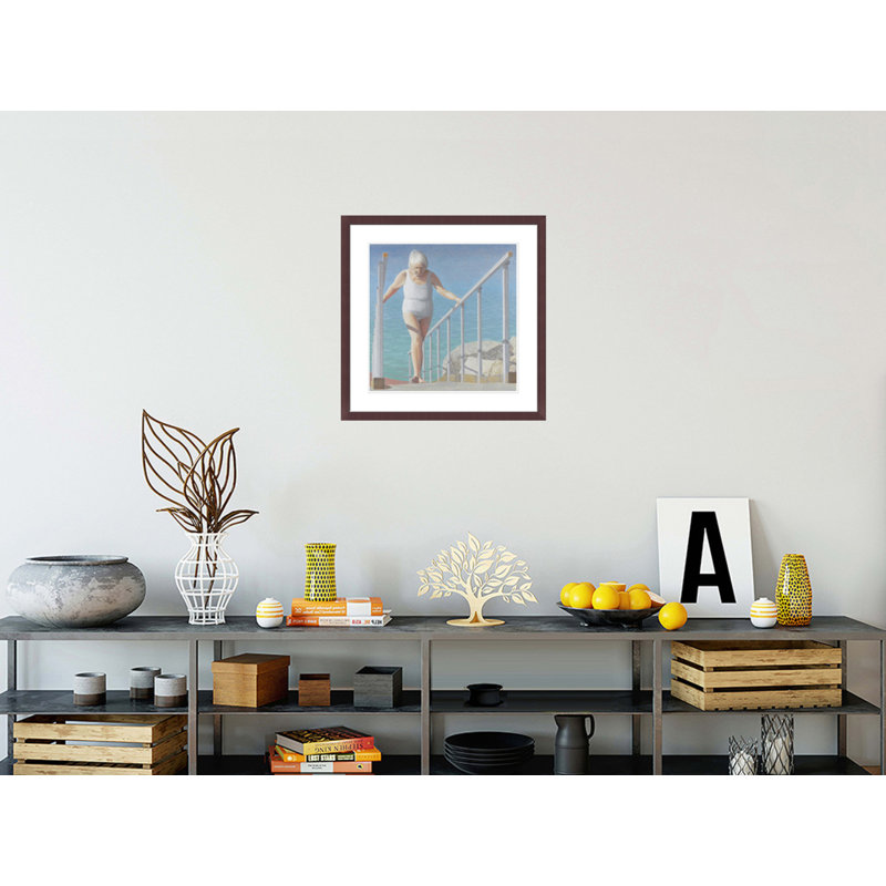 A Woman on a Ramp by Alex Colville -Framed Giclee Print, H 23,5 po x l 23,51 po
