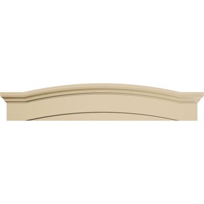 54"W x 10-1/2"H x 3"P Eyebrow Signature Urethane Pediment, Primed Tan