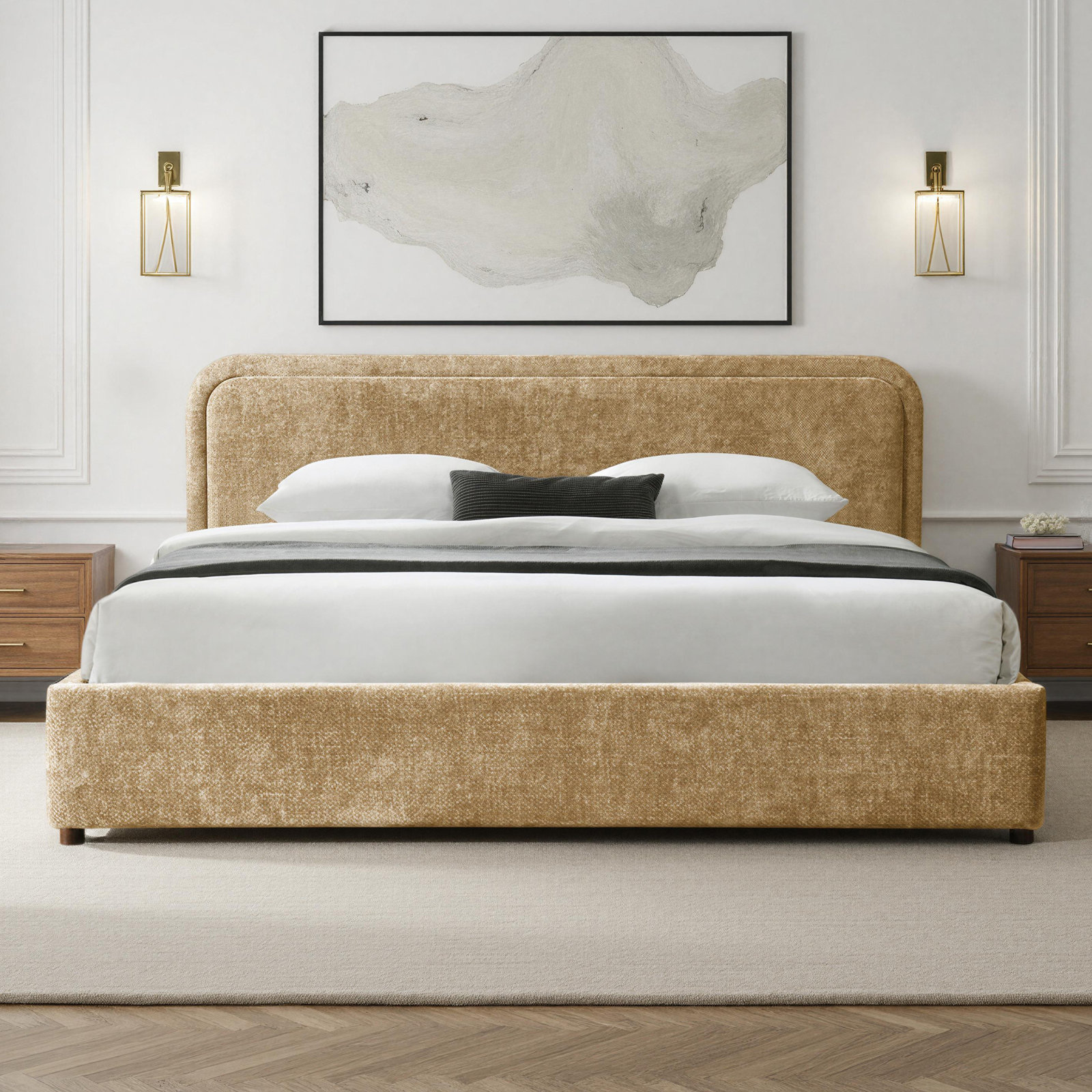 Baneza Platform Bed, King, Sand