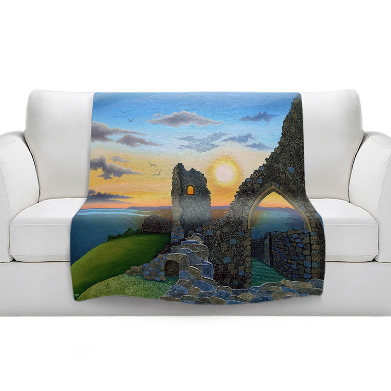Couverture de sherpa castle 3 doux coucher de soleil hastings, l 51 po x L 60 po