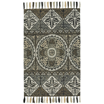 Jayla Geometric Tufted Wool Gray Area Rug -  Alcott HillÂ®, 37FCB369C0E94633A0495DDAFD3B101A