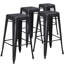 Tabouret à hauteur de comptoir 24 po intérieur / extérieur en métal avec siège carré-1214741084-1214741086-1292562119