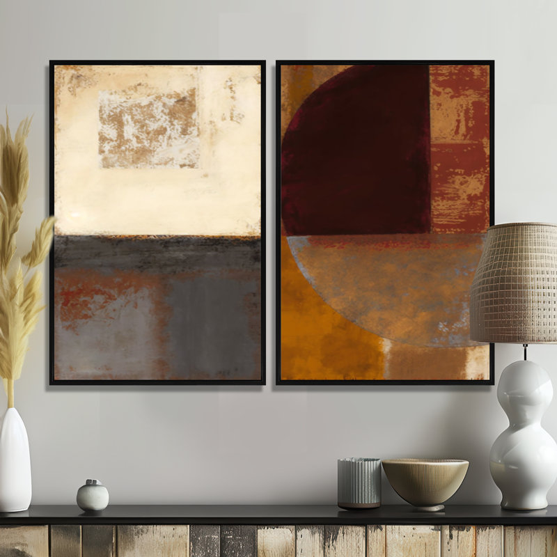 Art mural sur toile moderne chocolat brun, 36" H x 48" W, Framed Print without Mat, Black