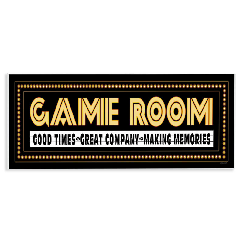 Vintage Black and Gold Game Room Wall Sign