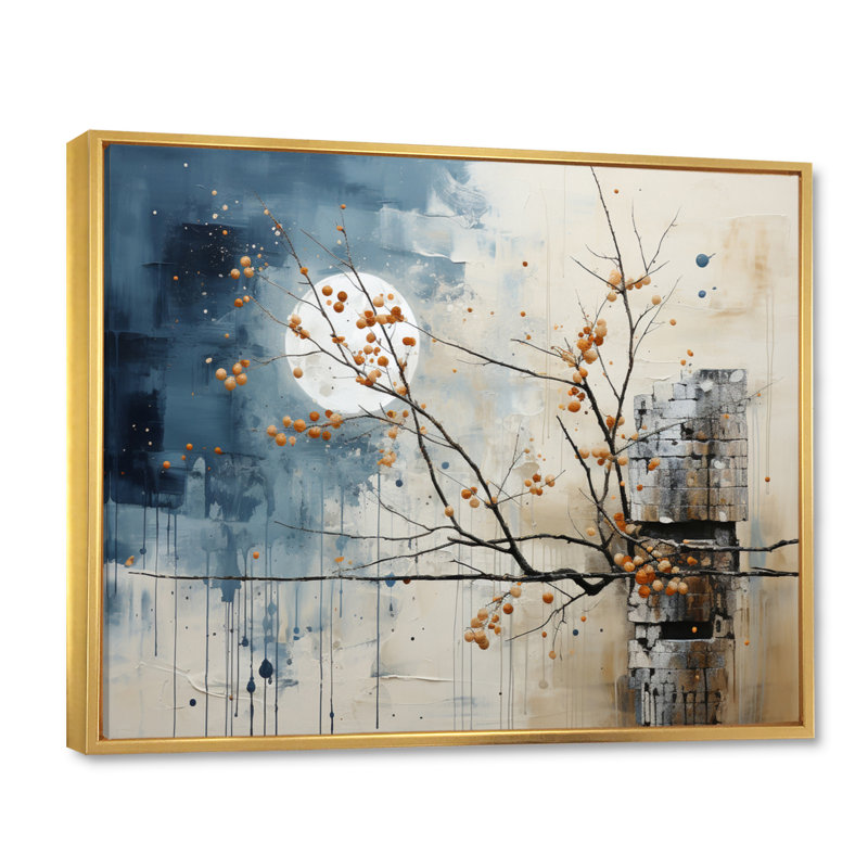 Art japonais, sérénité zen, minimalisme II - Art mural japonais, H 34 po x l 44 po x P 1,5 po, Cadre flottant doré