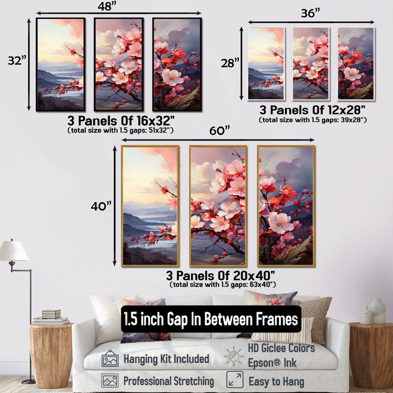 Ensemble d'art sur toile Norcross, Cadre flottant noir, H 40 po x l 60 po x P 1 po