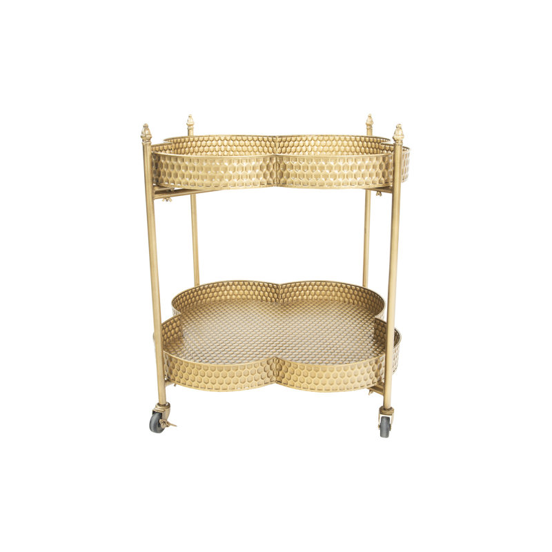 Kusiak Metal Bar Cart, Antiqued Brass