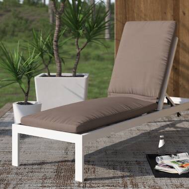 Outdoor Extra Thick Polyester Seat/Back Cushion 23'' W x 75'' D with Thickness of 5 (Set of 2) Wildon Home Fabric: White Polyester/Polyester Blend