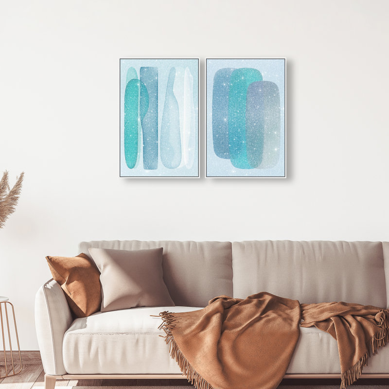 Glacier Gradients Set Set by Oliver Gal, 32"H x 22"W, White Floater Frame