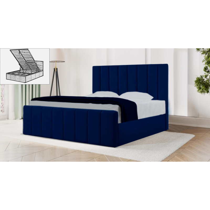Bandzul Storage Bed, UK Double 135 x 190 cm, Blue