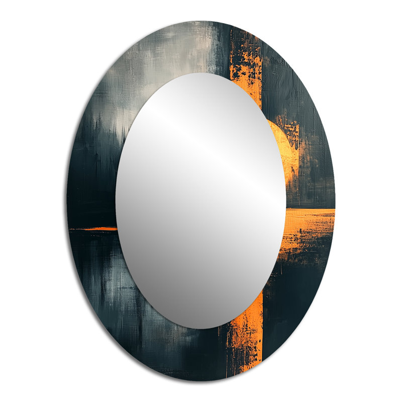 Miroir mural moderne noir et or Converge Sunrise I, 40 po x 30 po