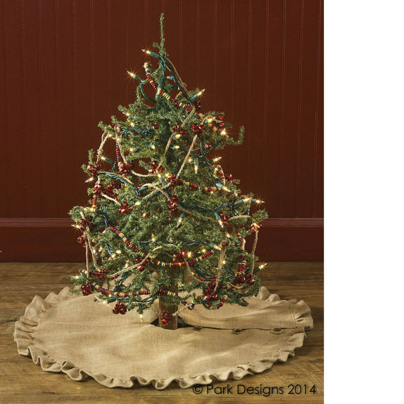 Jupe d'arbre de Noël en coton, Beige, 24"