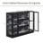 56'' W Display Cabinet With Acrylic Glass Doors,LED Lighting For Collectibles-510555346
