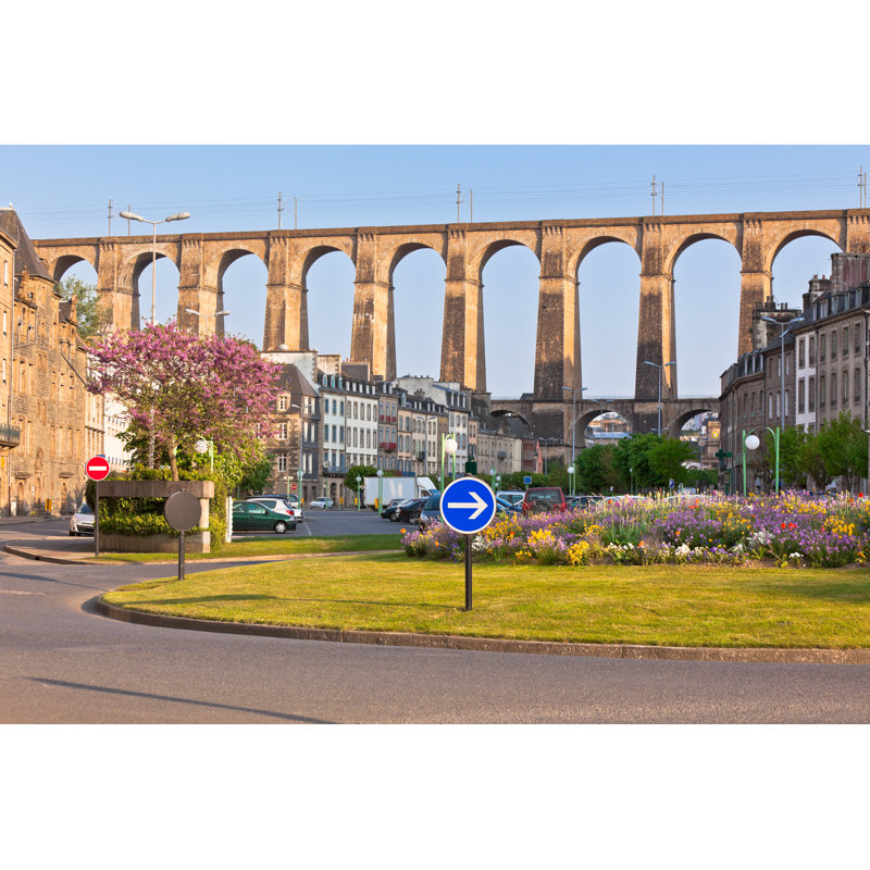 Bridge In Morlaix Town by Dvoevnore - Wrapped Canvas Print, 30cm H x 46cm W