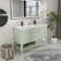 48“ Double Sink Bathroom Vanity With Resin Countertop, Faucet, 2 Doors 2 Drawers With Open Shelf